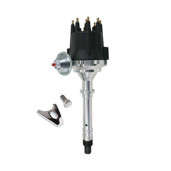 GM SB and BB Compatible ProSeries Ready to Run Distributor - Black Cap and Body with Fixed Collar