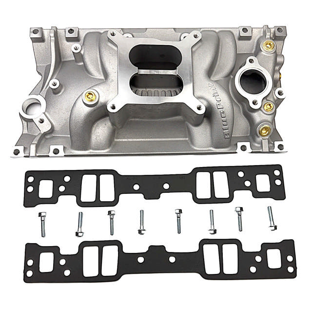 BluePrint Engines SBC Intake Manifold Kit - Dual Plane - Aluminum - Natural - Square Bore - Chevy - Small Block - Vortec