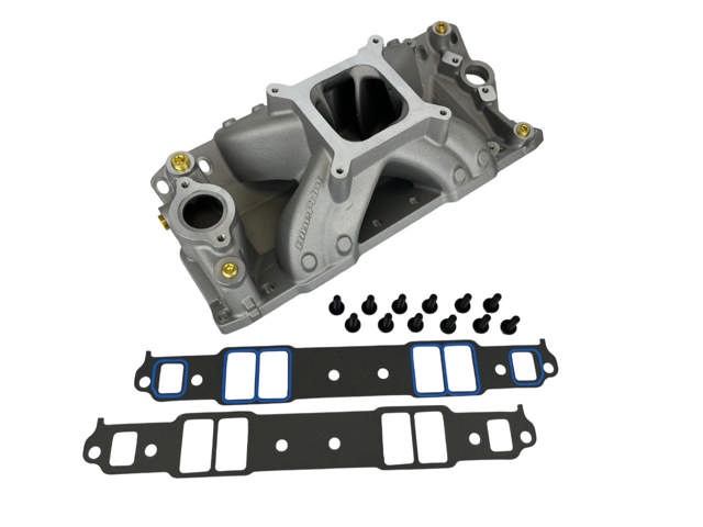 Single Plane - Natural Aluminum Intake Manifold - Pro Series - GM Small Block Compatible,427/454