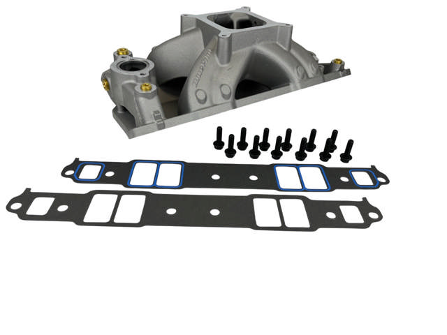 Single Plane - Natural Aluminum Intake Manifold - Pro Series - GM Small Block Compatible,427/454