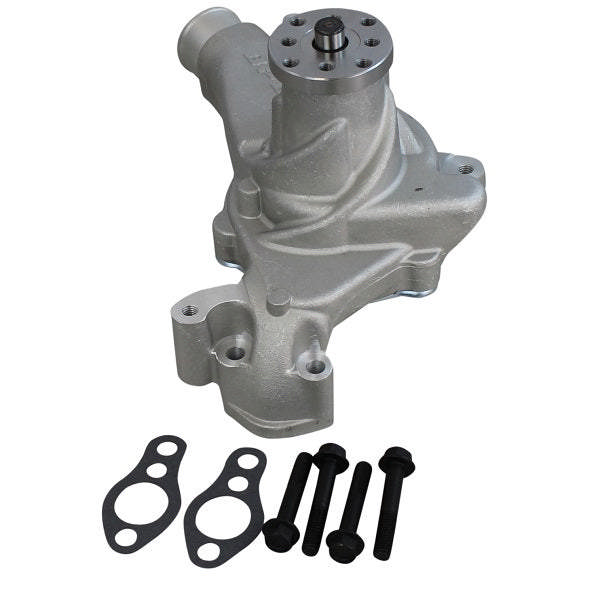 ALUMINUM MECHANICAL WATER PUMP - CHEVY SB - LONG - STANDARD ROTATION - SATIN