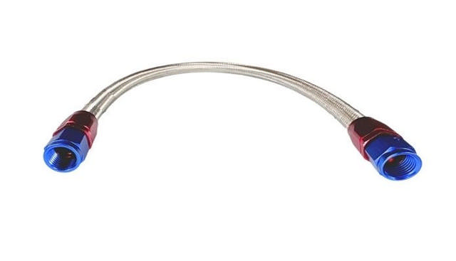 Carburetor to Pump Hose, Braided Stainless, Universal, 6AN, 22-inch, Assembled