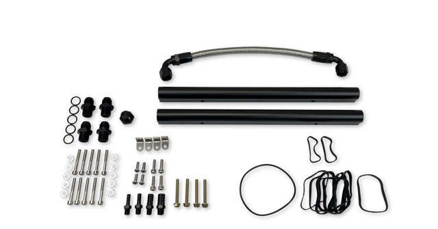 HEMI KIT - INTAKE MANIFOLD AND FUEL RAIL - GEN III HEMI 837252 EQUIVALENT - 92MM BORE - ALUMINUM - BLACK ANODIZED