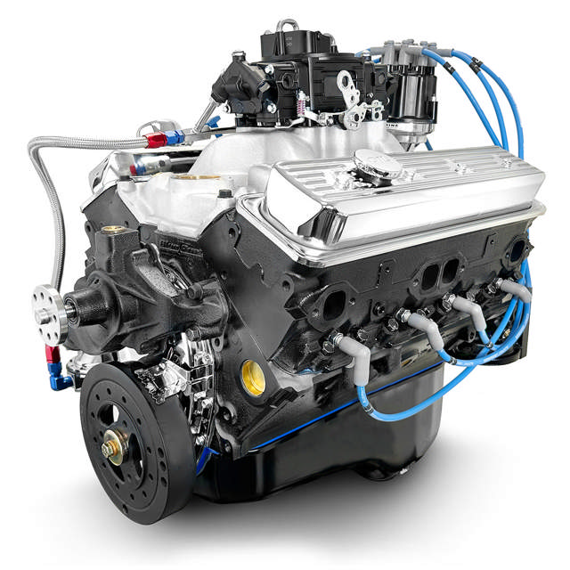 BluePrint Engines GM Marine Small Block Compatible 350 c.i. Engine - 350 Horsepower - Base Dressed - Carbureted